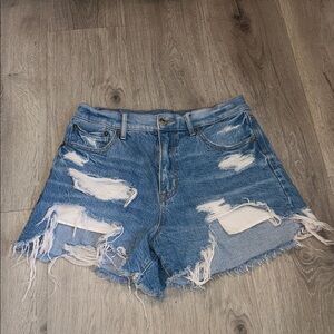 American Eagle Distressed Blue Denim Cutoff Shorts